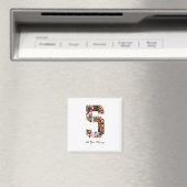 Zwart-wit Nummer 5 Fotocollage Magneet (Insitu (Vaatwasser))