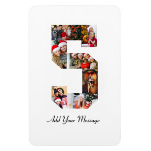 Zwart-wit Nummer 5 Fotocollage Magneet