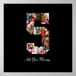 Zwart-wit nummer 5 fotocollage poster