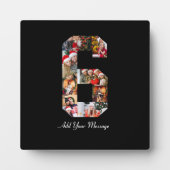 Zwart-wit nummer 6 fotocollage fotoplaat (Voorkant)