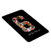 Zwart-wit Nummer 6 Fotocollage Magneet (Rechterzijde)