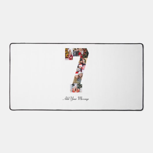 Zwart-wit nummer 7 fotocollage bureaumat (Voorkant)