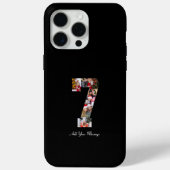 Zwart-wit nummer 7 fotocollage Case-Mate iPhone case (Achterkant)