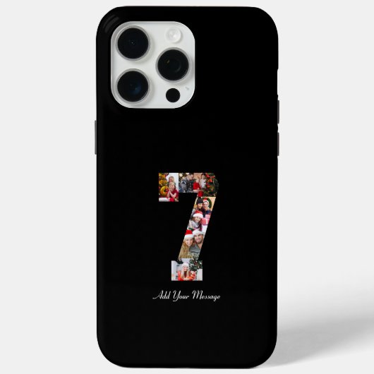 Zwart-wit nummer 7 fotocollage Case-Mate iPhone case (Achterkant)