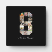 Zwart-wit nummer 8 foto collage fotoplaat (Voorkant)