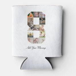 Zwart-wit nummer 8 fotocollage blikjeskoeler