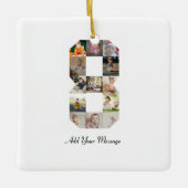 Zwart-wit nummer 8 fotocollage keramisch ornament (Voorkant)