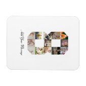 Zwart-wit nummer 8 fotocollage magneet (Horizontaal)