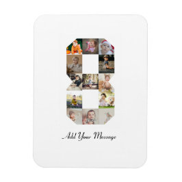 Zwart-wit nummer 8 fotocollage magneet