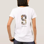 Zwart-wit nummer 8 fotocollage t-shirt (Achterkant)