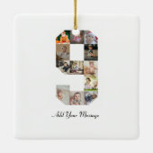 Zwart-wit nummer 9 Fotocollage Keramisch Ornament (Achterkant)