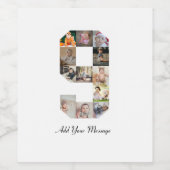 Zwart-wit nummer 9 Fotocollage Wijn Etiket (Enkel label)