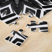 Zwart-wit octagoon legpuzzel (Zijkant)