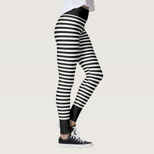 Zwart-wit of aangepaste kleur gestreept leggings (Rechts)