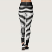 Zwart-wit of aangepaste kleur gestreept leggings (Achterkant)