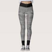 Zwart-wit of aangepaste kleur gestreept leggings (Voorkant)