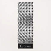 Zwart-wit Ogee Pattern Yoga Mat (Voorkant)