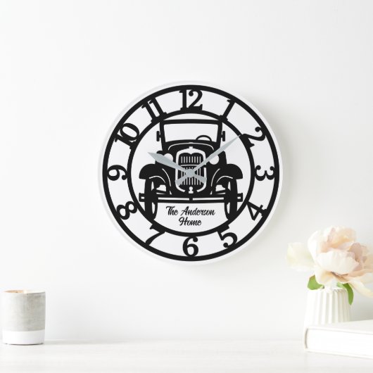Zwart-wit oldtimer grote klok (Huis)