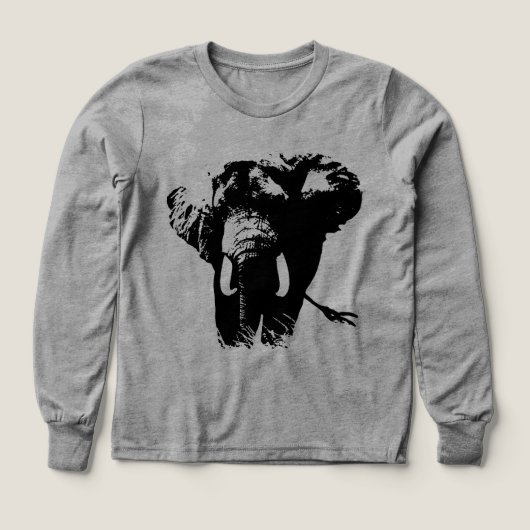 Zwart wit olifant Dierenillustratie Schilderen (Voorkant)