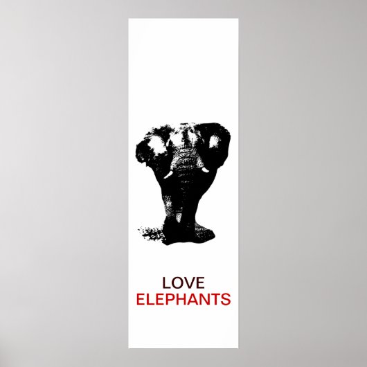 Zwart & Wit Olifant Pop Kunst Poster (Voorkant)