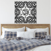 Zwart-wit om ster te scheuren Mandala Canvas Afdruk (Insitu (Slaapkamer))