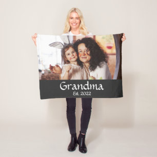 Zwart Wit Oma Opgericht Vet Foto Fleece Deken
