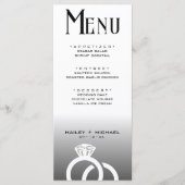 Zwart & Wit Ombre Bruiloft Ring Ontvangst Menu (Voorkant)