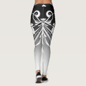 Zwart-wit ombre Swirl Leggings (Achterkant)