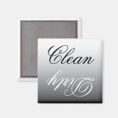 Zwart & Wit Ombre Vaatwasser Schoon/Vuile Magneet (Voorkant / Achterkant)