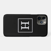 Zwart wit omhuld Initiaal monogram Case-Mate iPhone Case (Achterkant (horizontaal))