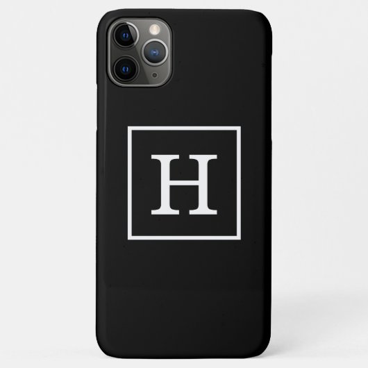 Zwart wit omhuld Initiaal monogram Case-Mate iPhone Case (Achterkant)