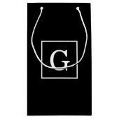 Zwart wit omhuld Initiaal monogram Klein Cadeauzakje (Achterkant)