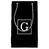 Zwart wit omhuld Initiaal monogram Klein Cadeauzakje (Voorkant)