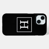 Zwart Wit Omlijst Initieel Monogram Case-Mate iPhone Case (Achterkant (horizontaal))