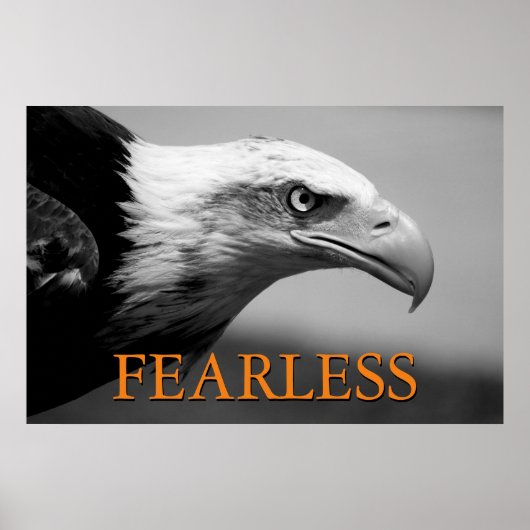Zwart & Wit Onbevreesd Leiderschap Eagle Eye Poster (Voorkant)