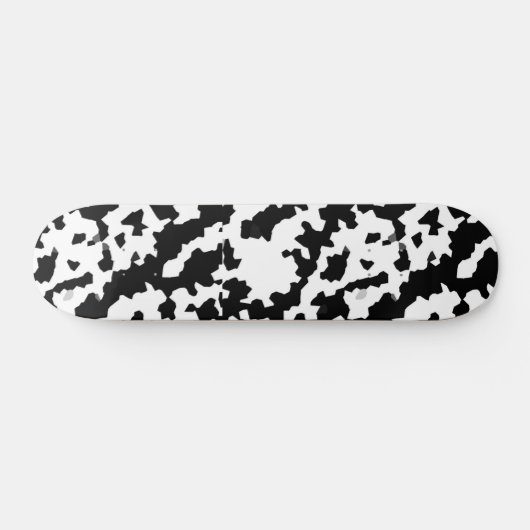 Zwart Wit Onregelmatig Abstract Patroon Skateboard (Horizontaal)