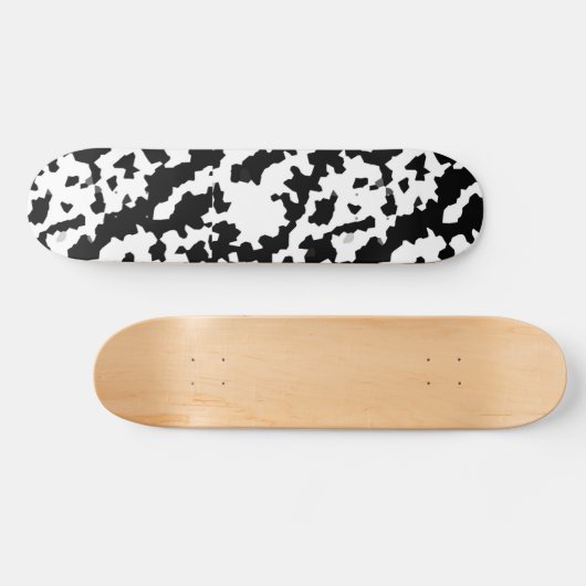 Zwart Wit Onregelmatig Abstract Patroon Skateboard (Horizontaal)
