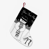 zwart-wit ontwerp van een schattig glimlachend sne kleine kerstsok (Voorkant (Hangend))