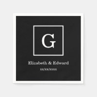 Zwart Wit Ontworpen Aanvankelijk Monogram