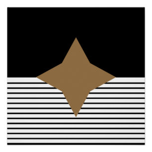 Zwart wit op Art Brown Diamond Perfect Poster