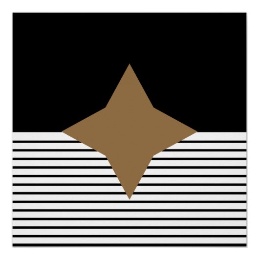 Zwart wit op Art Brown Diamond Perfect Poster (Voorkant)