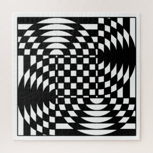 Zwart-Wit Op-Art Legpuzzel