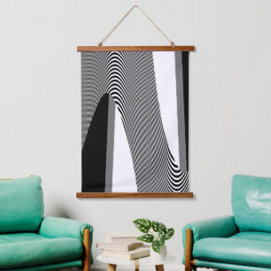 Zwart-wit Op Art-ontwerp, Hangend Wandkleed