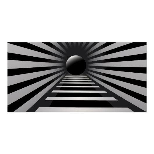 Zwart-wit Op Art Perfect Poster (Voorkant)