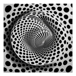 Zwart-wit op-art perfect poster