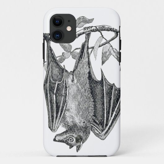 Zwart-wit  opknoping Bat iPhone Case (Achterkant)
