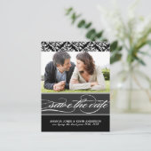 Zwart-wit opslaan Datum Aankondigingskaart (Staand voorkant)