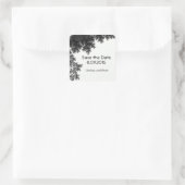 Zwart-wit opslaan Datum Vierkante Sticker (Tas)