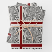 Zwart-wit Optic Vortex Swirl Inpakpapier Vel (In situ)