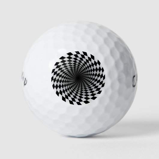Zwart-wit optisch lichtpatroon golfballen (Voorkant)
